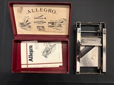 Vintage Allegro Swiss Razor Blade Sharpener Stropper Model E/L w Box Papers picture