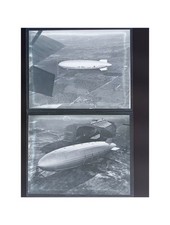 1931 USS Akron Airship Lakehurst NJ Hangar Blimp Glass Negatives (2) Jones OOAK picture