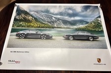 PORSCHE 911 50th ANNIVERSARY CAR FACING 1964 911 SHOWROOM POSTER 2013 NOS picture