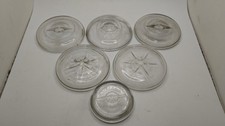 Antique Vintage Clear Glass Canning Jar Lid Lot For Wire Bail Jars picture