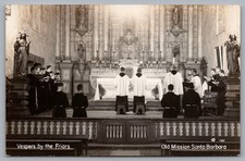 Vespers By The Friars Old Mission Santa Barbara CA RPPC Postcard TS-209 picture