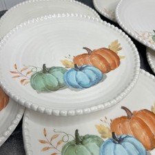 Hobby Lobby Ceramic Pumpkin Plates | Set of 4 | Thanksgiving Cottage Fall Autumn picture