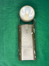 Vintage Military Metal Anglehead Flashlight Lamp Green Screw-Top Reflector picture