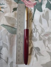 Sheaffer Snorkel Bordeaux Barrel & Chrome cap 14k Gold Fine Nib Fountain Pen USA picture