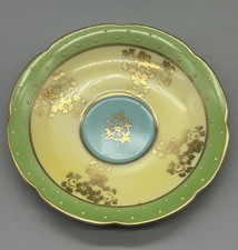 Antique Royal Vienna Style Cabinet Saucer Plate Green/ Gold Beehive Mark 952 picture