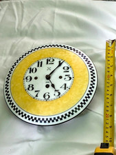 Hamburg American 8 Day Wall Clock Art Deco Porcelain Enamel No Key picture