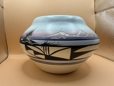 VTG CEDAR MESA Southwestern Art Vase Native Navajo Pottery, inscribed 1980's USA picture