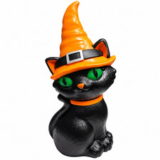 NEW Large Black Cat Witch Halloween Lighted Blow Mold 24