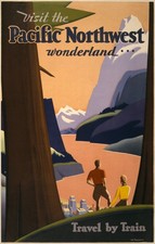 Pacific Northwest United States America Travel Advertisement Poster picture