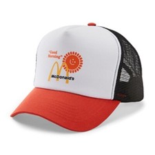 McDonald's Retro Breakfast Good Morning Sun Mesh Cap - Trucker Hat - NEW picture
