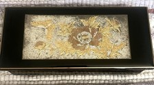 Vintage Japanese Black Lacquered Chokin Art Musical Jewelry Box  picture