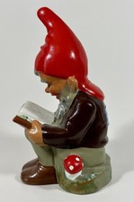 Heissner Reading Gnome Vintage Terracotta Original Tag West Germany 7