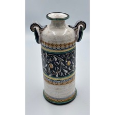Vintage Italian Pottery Majolica Castelli for Cottura Bud Vase Decor picture