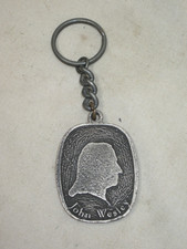 vintage John Wesley Insurance Indianapolis metal key chain FOB Pendant picture