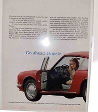 1966 Porsche 911 red car photo vintage print ad You’ll Never Forget It. European picture