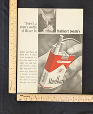Vintage 1963 Marlboro Filter Cigarettes B&W Print Ad Full Page picture