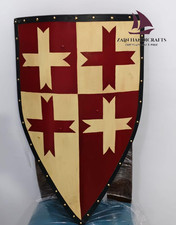 ZAIN Antique 28'' Wooden Medieval Shield Large Wall Shield Handcrafted Valentine picture