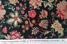 JACOBEAN FLORAL COLLECTION RUBY-C 9517 TIMELESS TREASURES 2.9 YDS RETIRED OOP picture