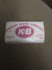 VINTAGE K&B DRUG STORE SMALL POCKET PACK TISSUES COMPLETELY SEALED picture