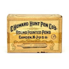 Vintage C Howard Hunt No. 38 Recorder Pen Box FULL 72 NIBS Dip Pen NJ c. 1920s picture