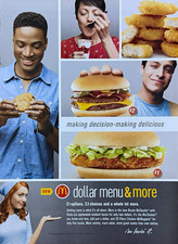 2013 McDonald's Dollar Menu & More Advertising Poster Ad Promo Print 8x10 picture