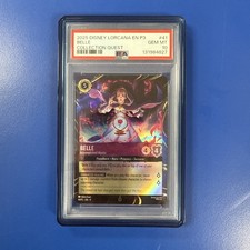 2025 Disney Lorcana Belle Accomplished Mystic 41/P3 EN 9 Quest Promo GEM PSA 10 picture
