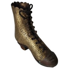 Antique Victorian Advertising Match Safe Shoe Boot Elderkin Taylor Rochester NY picture