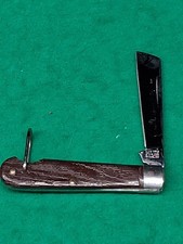 VINTAGE KLEIN TOOLS CHICAGO USA Single Blade POCKET KNIFE Brown Plastic Handle picture