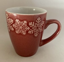 Christmas Winter Holiday Red Mug With Snowflakes picture