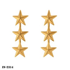 Collar Device Rank Pins Lieutenant General ~ 3 Gold Stars on a Bar ~ Small ~ NEW picture