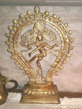 Holy Siva Antique Solid Brass Shiva Statue Giver Taker of Life Dancing Nataraja picture