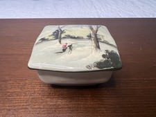 VERY RARE Antique Royal Doulton Trinket Box w/ Lid Seriesware Series Ware - 1909 picture