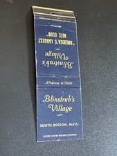 Vintage Matchbook “Blinstrub’s Village - America’s Biggest Nite Club” Boston, MA picture