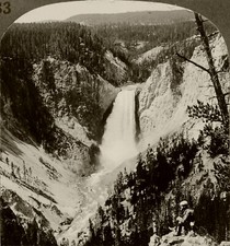 Keystone Stereoview Lower Falls From Rare National Parks 100 Card Set 1920's #33 picture