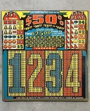 1950s Fast Play 50$ Punch Board Gambling Unpunched NOS W/Original Value Sheet  picture