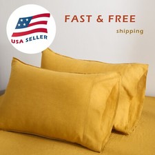 Linen Pillow Case Set of 2 - 100% Natural Washed French Flax Breath Pillowcases picture