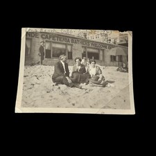 Antique Real Photo 1920s 1921 Long Beach Cali Cafe Bathers Welcome Women Man picture
