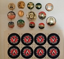 Franklin D. Roosevelt Presidential Campaign Button Lot 14 Buttons & Uncut Sheet picture