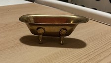 Vintage Miniature Dollhouse Brass Claw Foot  Bath Tub picture
