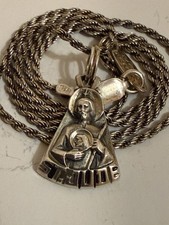 VTG Creed Sterling Silver Small  St Jude + 18” Paolo Romeo Necklace picture