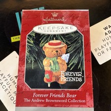 1998 Hallmark Keepsake Ornament FOREVER FRIENDS BEAR Vintage -  picture