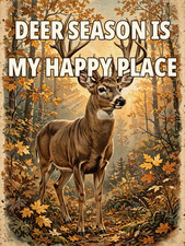 Deer Season Is My Happy Place Hunting Metal Fridge Magnet 3x4 934A picture
