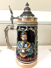 Handarbeit German Bavaria Beer Stein w/lid Neuschwanstein Castle Linderhof EXC picture