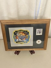 FDNY Engine 4 Ladder 15 9/11 Memorial Framed Patch Heroes 2001 Stamp Wall St picture
