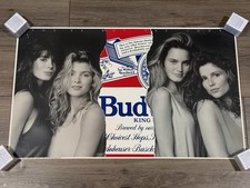 Vintage 1989 Budweiser Got The Look Sexy Girl Garage Mancave Poster 30