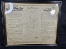 Rare 1846 Broadside 'Origin Of Steam Navigation' By John Hutchins Framed. picture