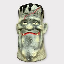 Vintage Frankenstein Head Plastic Blow Mold 11x6 Spooky picture