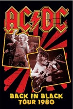 AC/DC Back In Black Tour 1980 Poster 3.5x2.5” Magnet Rock Band Memorabilia picture
