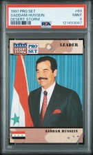 1991 Pro Set Desert Storm Saddam Hussein #69 - PSA 9 picture
