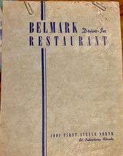 Vintage 1952 St. Petersburg Florida Belmark Drive-In Restaurant Menu picture